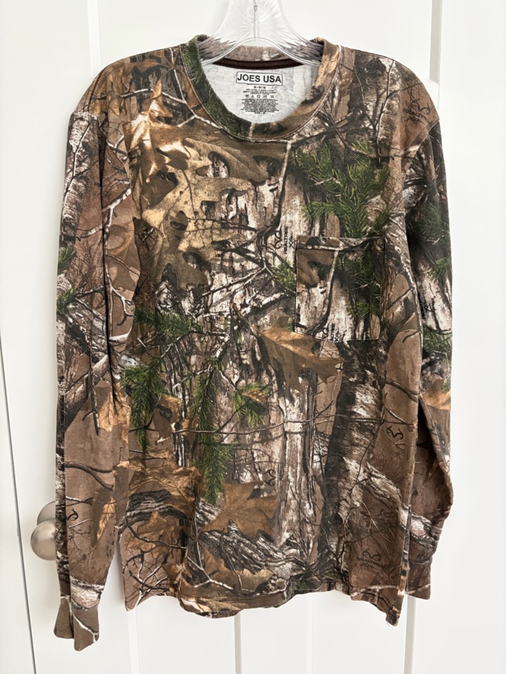 JOES USA Realtree Xtra Camo Long Sleeve Pocket T Shirt Men’s Medium Hunting